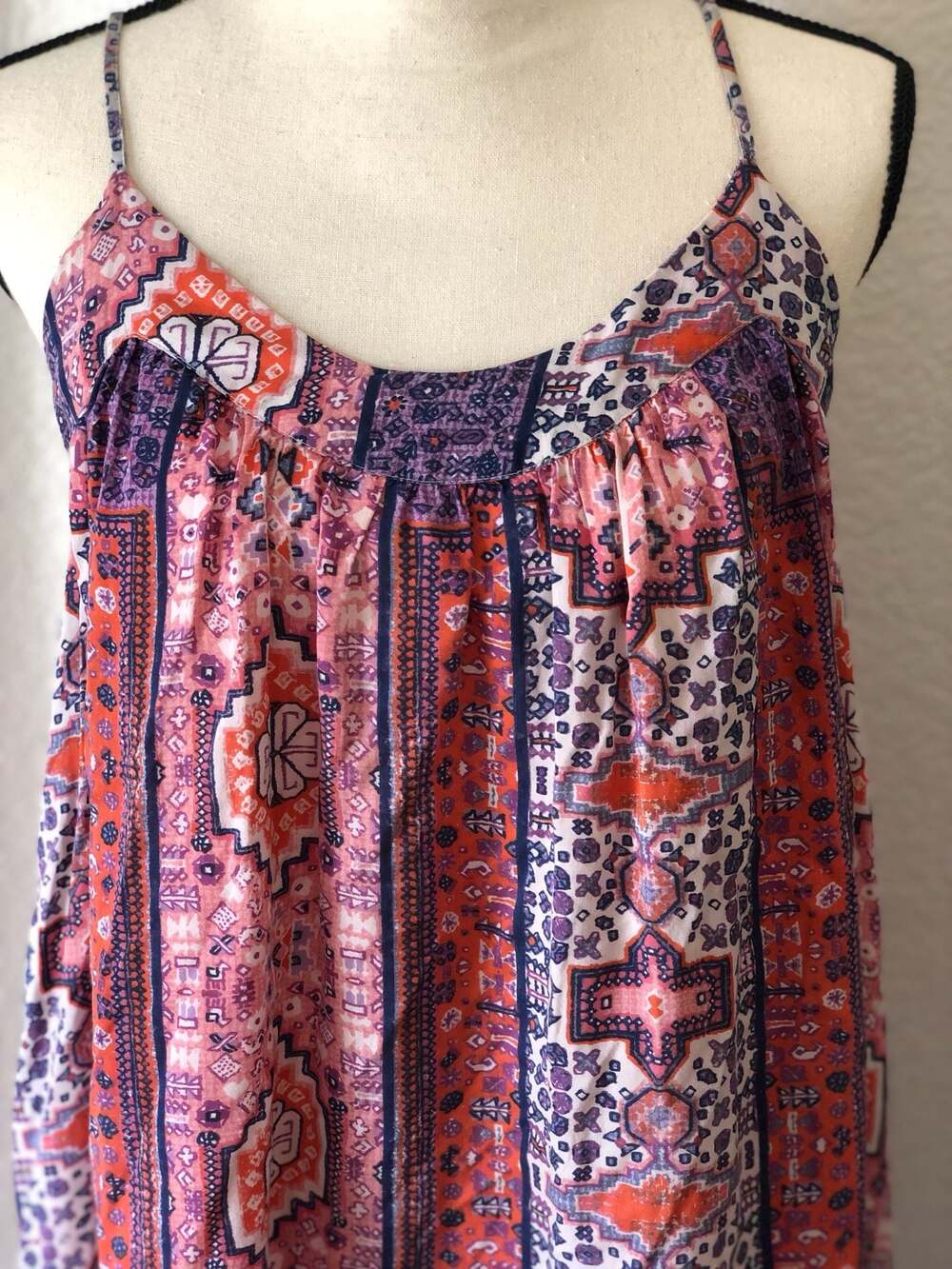 Lucky Brand Women's Spaghetti Strap Tapestry Print Sleeveless Dress